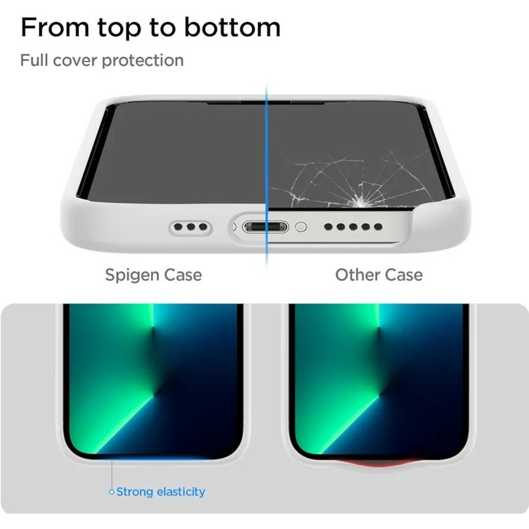 Spigen(シュピゲン)の【最終値下げ】Spigen iPhone ケース シリコン 薄型 軽量 ホワイト スマホ/家電/カメラのスマホアクセサリー(iPhoneケース)の商品写真