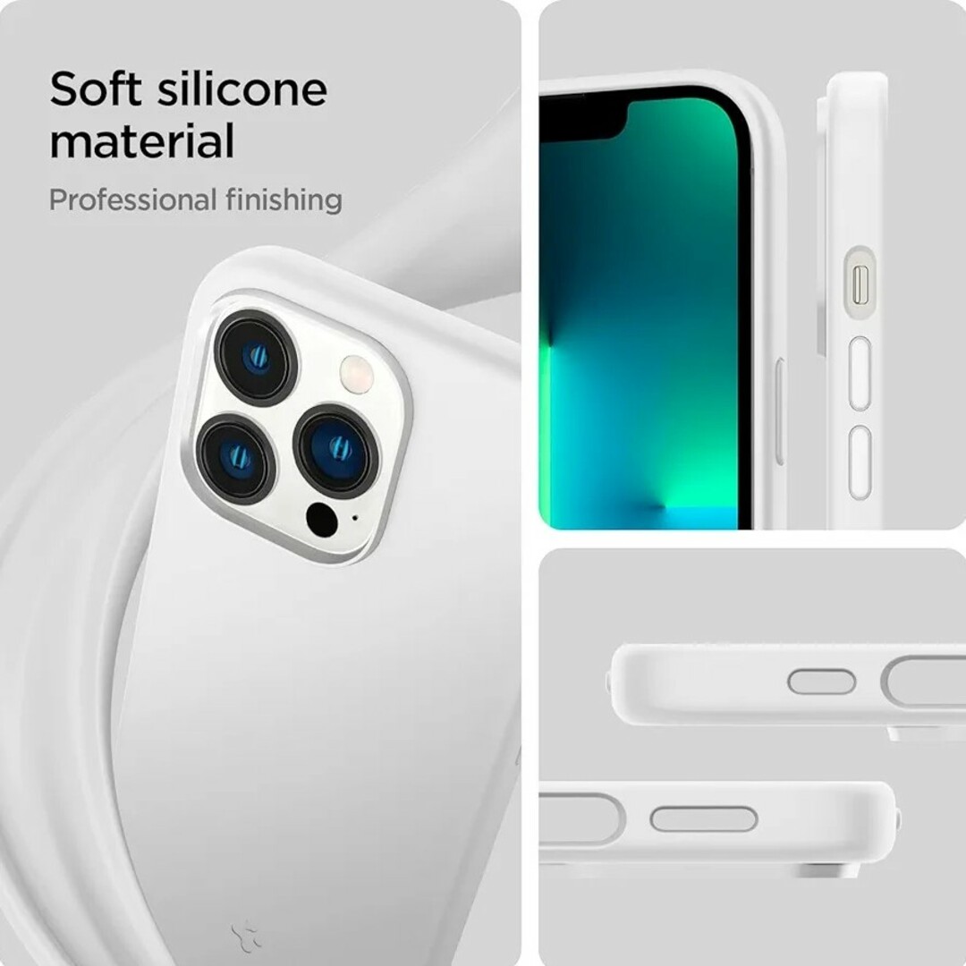 Spigen(シュピゲン)の【最終値下げ】Spigen iPhone ケース シリコン 薄型 軽量 ホワイト スマホ/家電/カメラのスマホアクセサリー(iPhoneケース)の商品写真