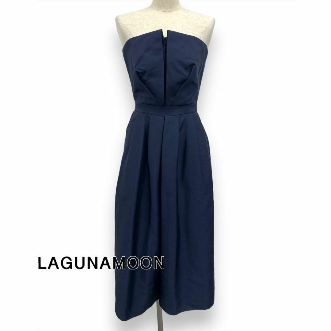 LagunaMoon(ラグナムーン)のLAGUNAMOON フォルムタックベアガウチョDress ラグナムーン レディースのフォーマル/ドレス(その他ドレス)の商品写真