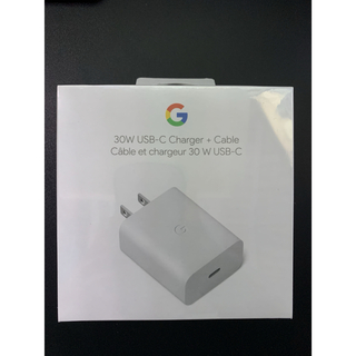 グーグル(Google)のGoogle 30W USB-C 純正充電器 タイプCケーブル付き　新品未開封(バッテリー/充電器)