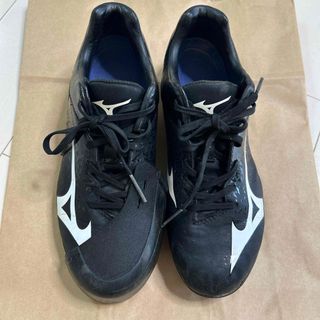 ミズノ(MIZUNO)のミズノ　少年野球　軟式　スパイク　24センチ　黒×白　ピッチャーガード付(シューズ)