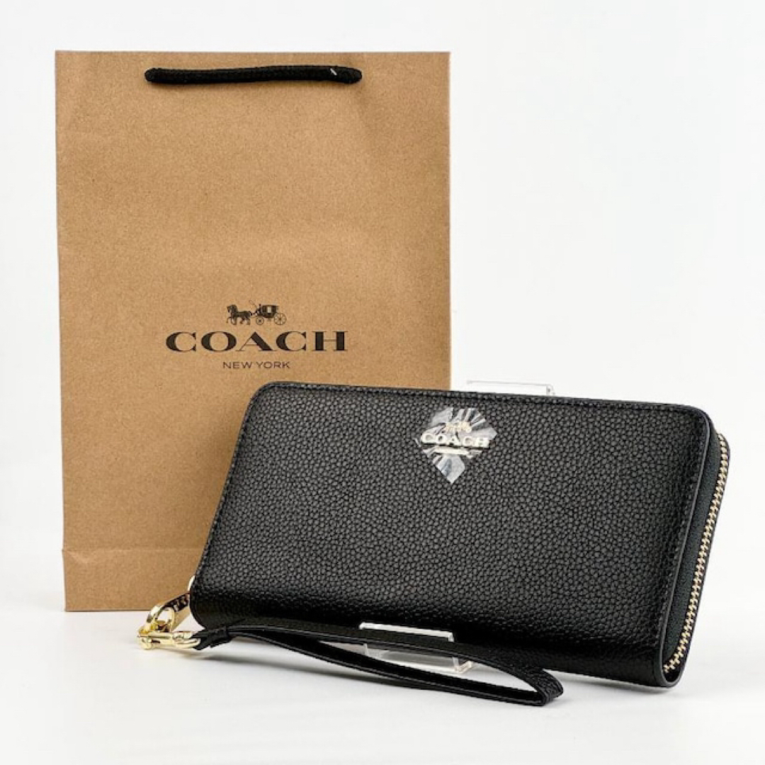 COACH(コーチ)の新品 未使用 男女兼用 COACH コーチ 長財布 黒 ブラック ロングジップ レディースのファッション小物(財布)の商品写真