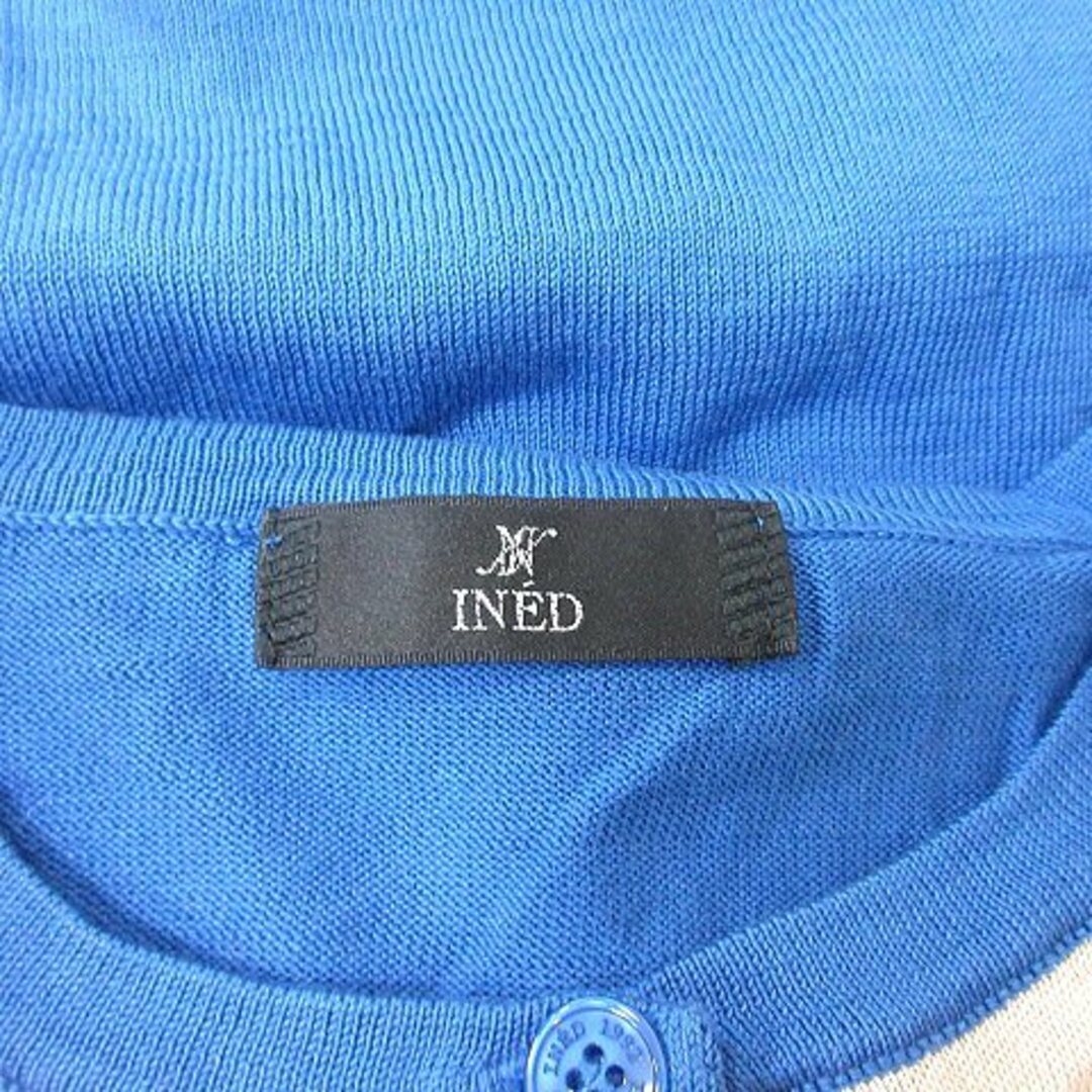INED(イネド)のイネド  カットソー カットソー バイカラー 長袖 絹 シルク 7 マルチカラー レディースのトップス(カーディガン)の商品写真