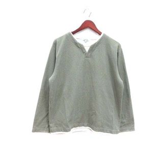 グローバルワーク(GLOBAL WORK)のGLOBAL WORK Tシャツ カットソー 長袖 M 緑 グリーン /YK(Tシャツ/カットソー(七分/長袖))