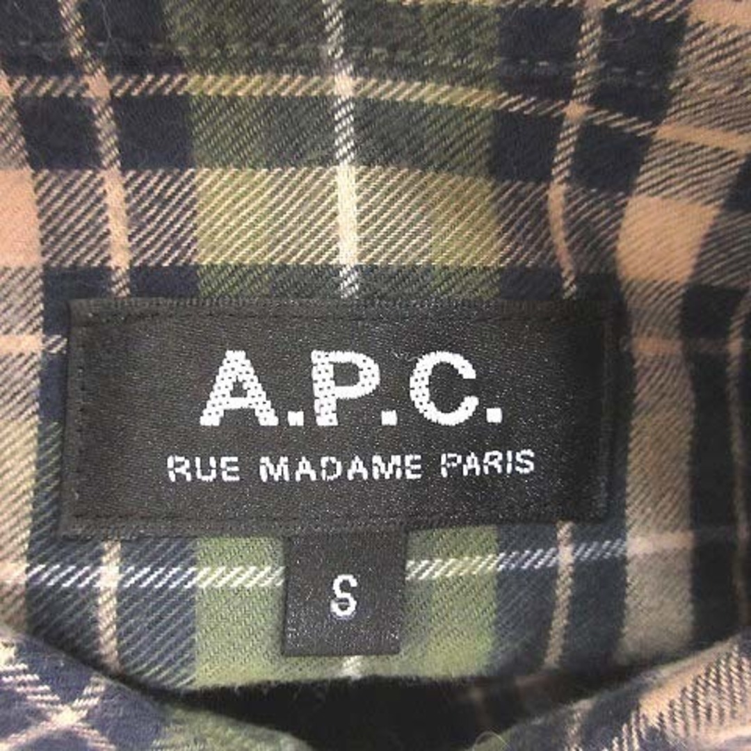 A.P.C(アーペーセー)のアーペーセー A.P.C. ネルシャツ 長袖 チェック S 緑 グリーン /CT レディースのトップス(シャツ/ブラウス(長袖/七分))の商品写真