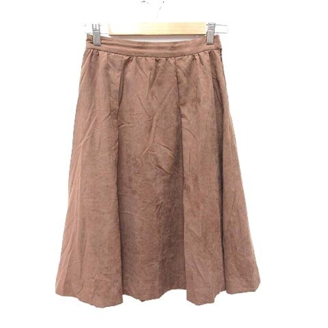 GALLARDA GALANTE(ガリャルダガランテ)のガリャルダガランテ フレアスカート ミモレ ロング スエード調 0 茶 ブラウン レディースのスカート(ロングスカート)の商品写真