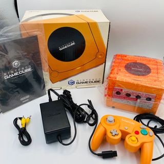 ニンテンドーゲームキューブ(ニンテンドーゲームキューブ)の【良品】ゲームキューブ 本体 箱付き GAMECUBE オレンジ(家庭用ゲーム機本体)