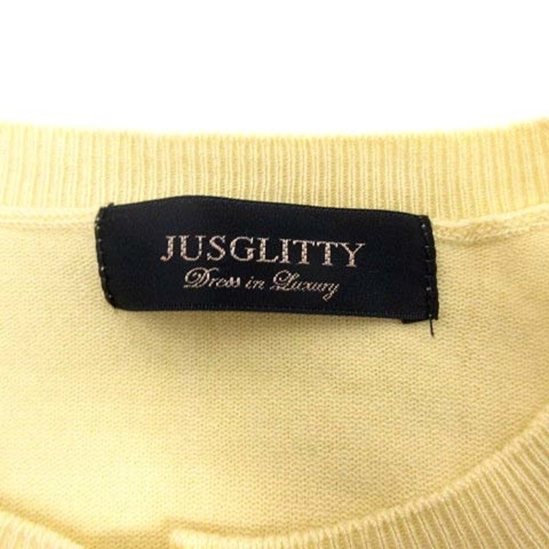 JUSGLITTY(ジャスグリッティー)のジャスグリッティー JUSGLITTY カーディガン ニット 長袖 2 黄色 レディースのトップス(カーディガン)の商品写真