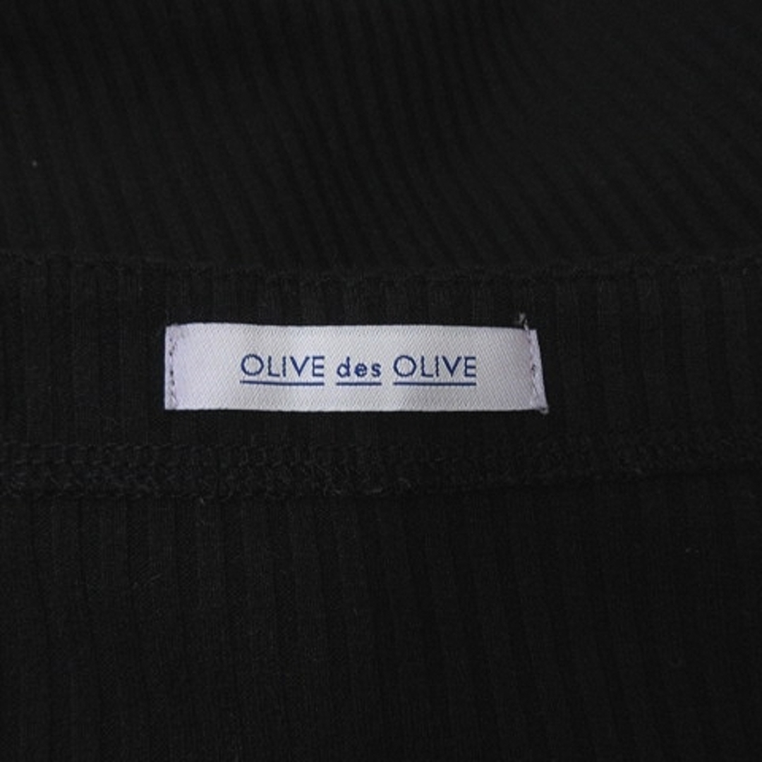 OLIVEdesOLIVE(オリーブデオリーブ)のオリーブデオリーブ カットソー 五分袖 切替 チュール 刺繍 M 黒 ■MO レディースのトップス(その他)の商品写真