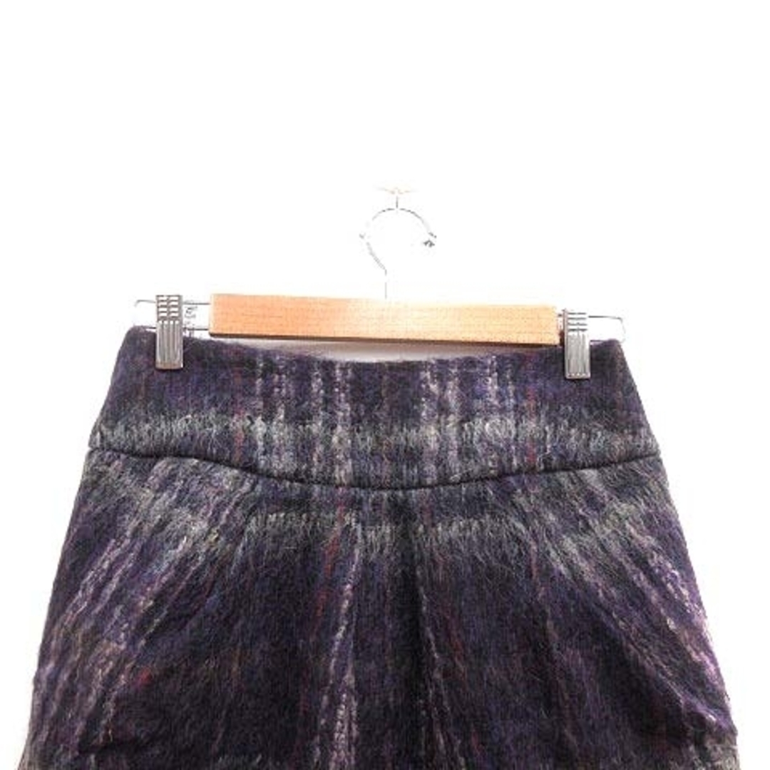 Spick and Span Noble(スピックアンドスパンノーブル)のスピック＆スパン ノーブル 台形スカート ミニ アルパカ混 モヘヤ混 36 紫 レディースのスカート(ミニスカート)の商品写真