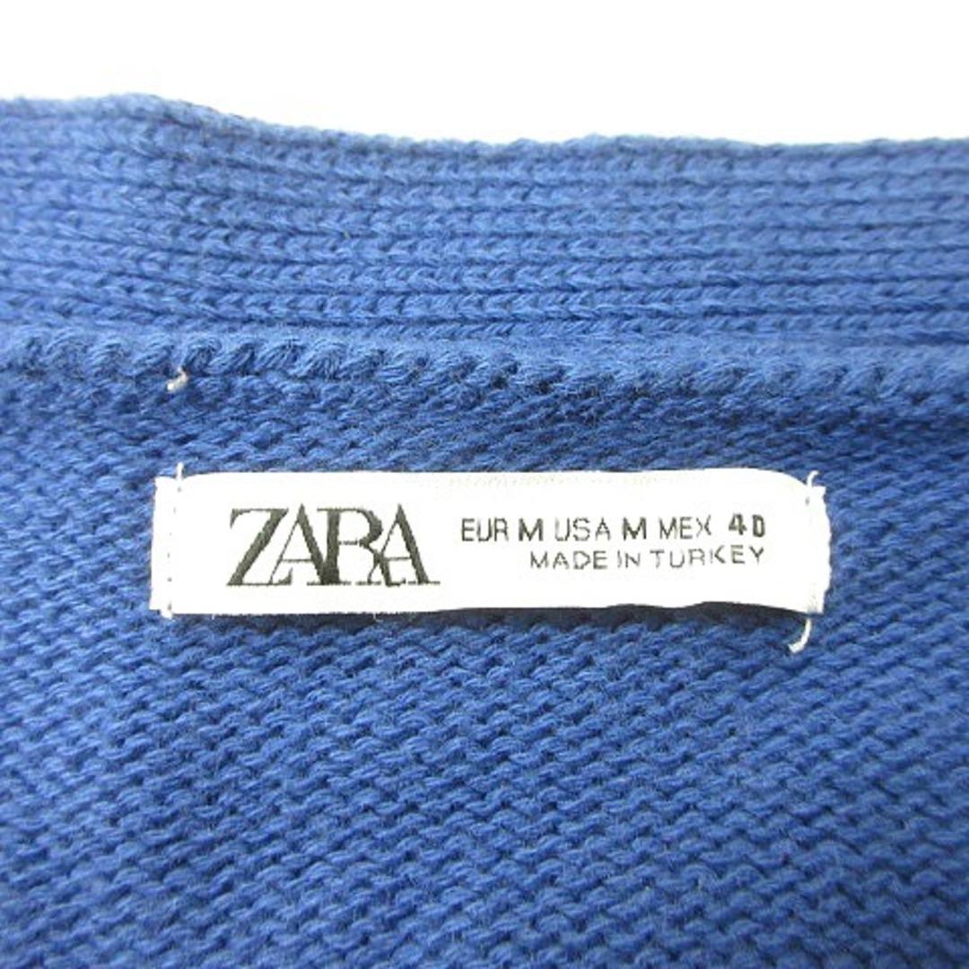 ZARA(ザラ)のザラ ZARA カーディガン ニット ワッペン M 青 ブルー /MN メンズのトップス(カーディガン)の商品写真