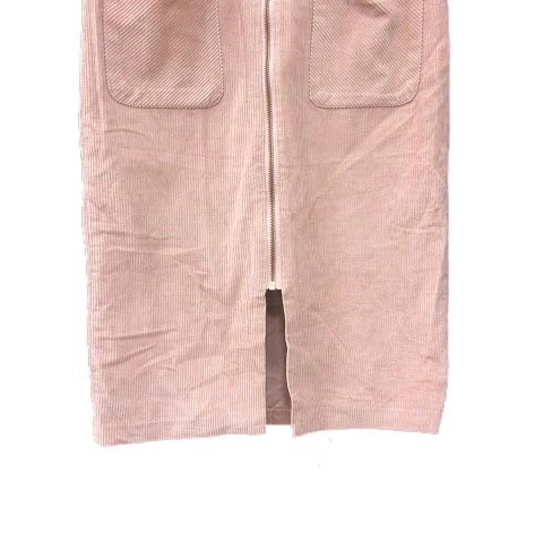 Andemiu(アンデミュウ)のアンデミュウ コーデュロイスカート タイト ロング ジップアップ ピンク レディースのスカート(ロングスカート)の商品写真