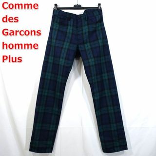 コムデギャルソンオムプリュス(COMME des GARCONS HOMME PLUS)の【良品】コムデギャルソンオムプリュス　春夏　ブラックウォッチウールパンツ(スラックス)