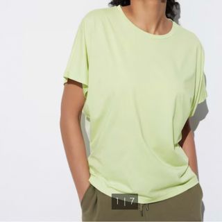 ユニクロ(UNIQLO)の新品 ユニクロ UNIQLO エアリズム ドレープT 緑 シャツ XL 半袖(Tシャツ(半袖/袖なし))