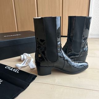 極美品 CHANEL シルク カメリア ココマークイラスト キュロット ブラックVERYboutique