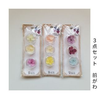 新品未使用☆ｹｰｽ入り押し花☆4枚×3色×3個ｾｯﾄ☆ﾊﾝﾄﾞﾒｲﾄﾞ(各種パーツ)