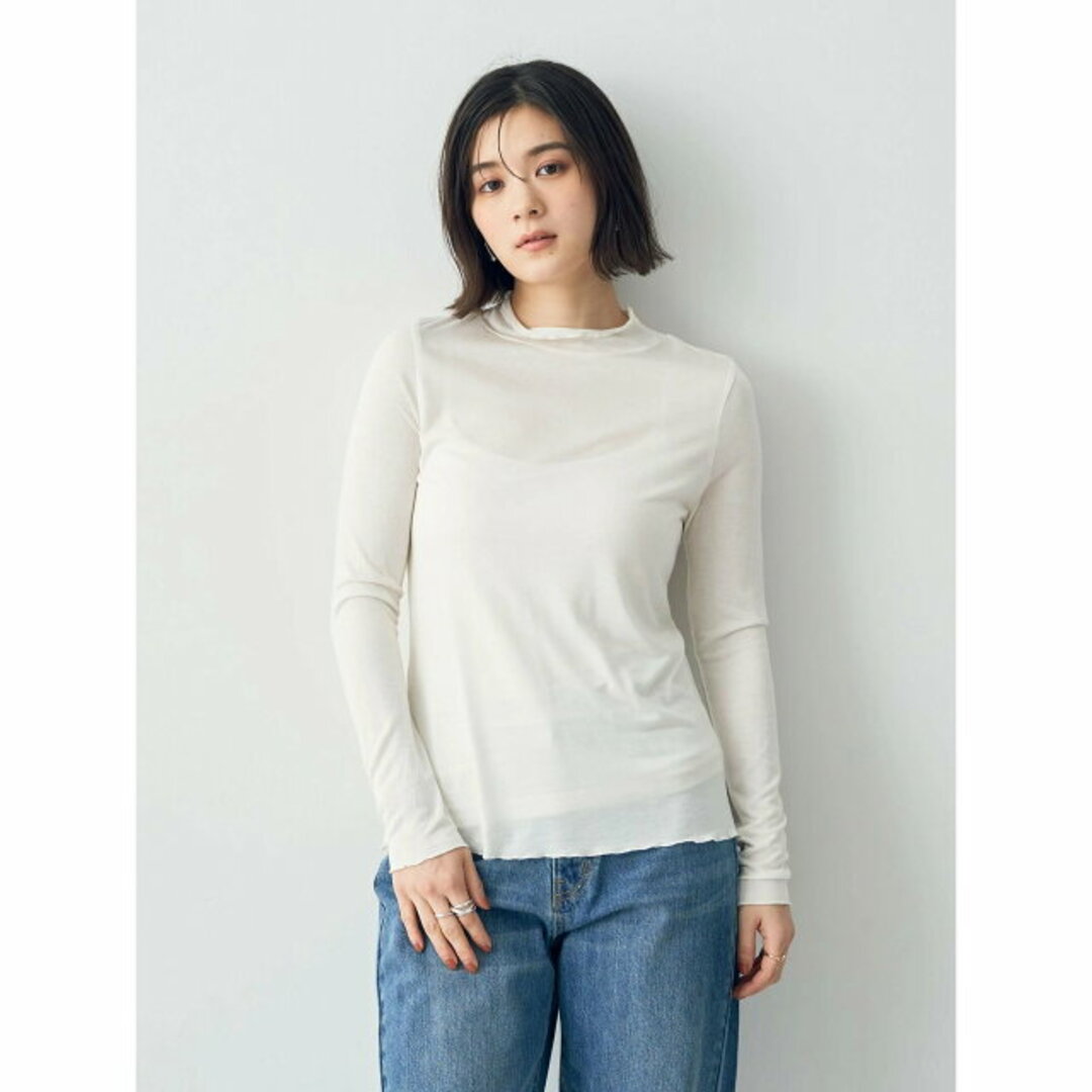 YECCA VECCA(イェッカヴェッカ)の【オフホワイト】ハイネックカットソー/24SS レディースのトップス(カットソー(長袖/七分))の商品写真