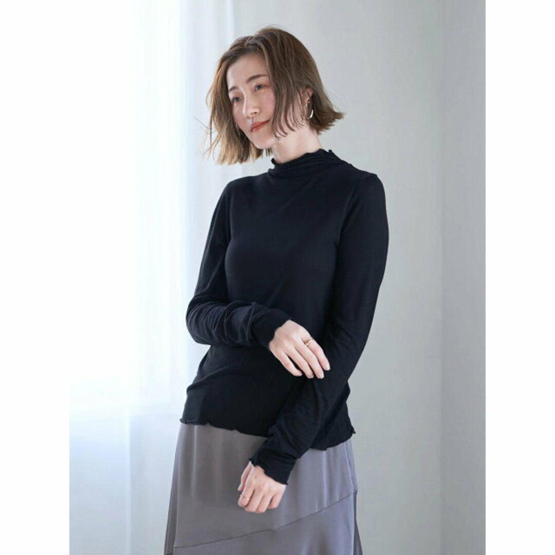 YECCA VECCA(イェッカヴェッカ)の【ブラック】ハイネックカットソー/24SS レディースのトップス(カットソー(長袖/七分))の商品写真