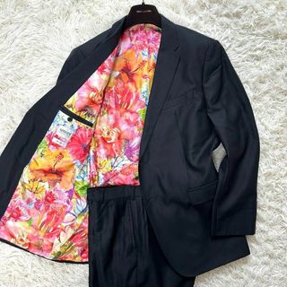 4XL/美品●アルマーニ M LINE スーツ セットアップ花柄 ARMANI