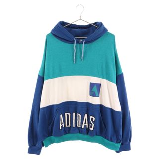 アディダス(adidas)のadidas アディダス 80s VINTAGE バイカラーロゴスウェットパーカー ブルー(パーカー)