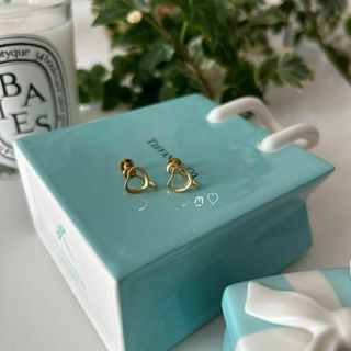 ティファニー(Tiffany & Co.)のティファニー　オープンハートイヤリング　Ꮶ18イエローゴールド　エルサペレッティ(イヤリング)