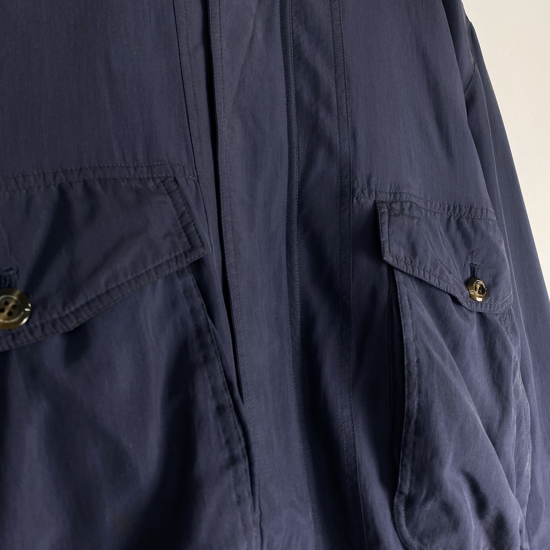 【ブルゾン　シルク100％　ワントーン　ネイビー　古着】 メンズのジャケット/アウター(ブルゾン)の商品写真