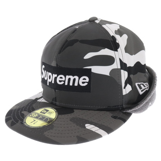 シュプリーム(Supreme)のSUPREME シュプリーム 20AW×New Era WINDSTOPPER Earflap Box Logo CAP ニューエラ ウィンドストッパー フラップ ボックスロゴ キャップ 帽子 カモ/グレー(キャップ)