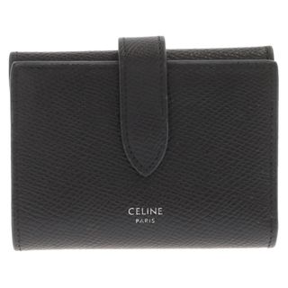 セリーヌ(celine)のCELINE セリーヌ ファインストラップウォレット 二つ折り財布 ブラック 10H483BEL.38SI(折り財布)