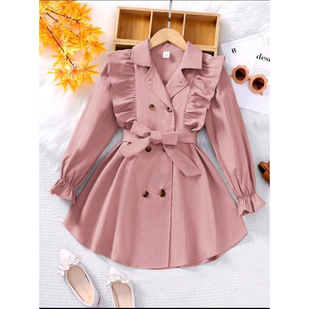 SHEIN - キッズ春秋トレンチコート140~150cm女の子スプリングコート