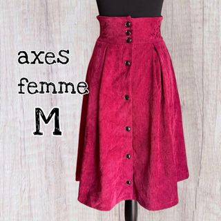 アクシーズファム(axes femme)のaxes femme コーデュロイ刺繍スカート Mサイズ / USED(ひざ丈スカート)