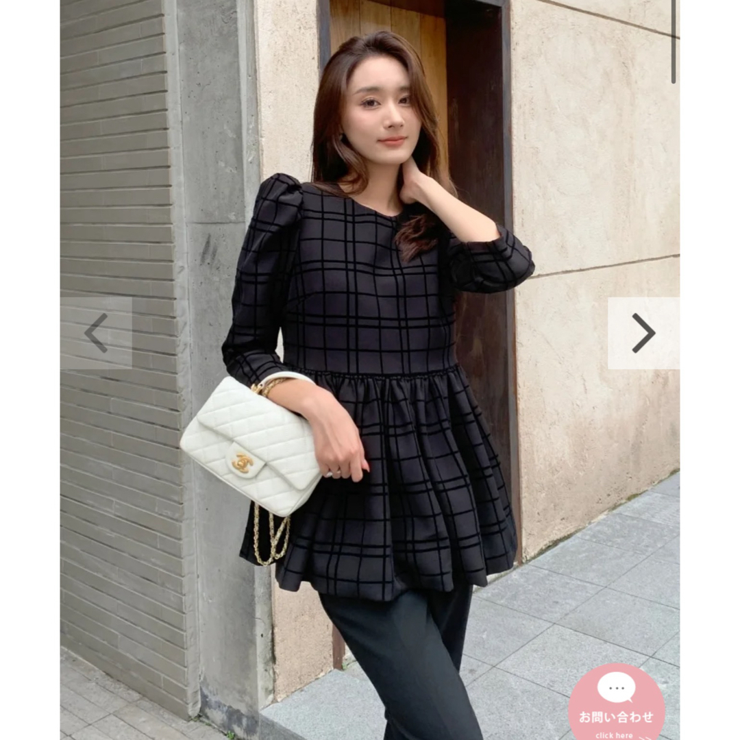 BIRTHDAY BASH(バースデーバッシュ)のCHER PLAID PUFF FRILL TOPS レディースのトップス(カットソー(長袖/七分))の商品写真