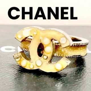 シャネル(CHANEL)の★CHANEL★ リング 指輪 07A ココマーク ロゴ ラインストーン 10号(リング(指輪))