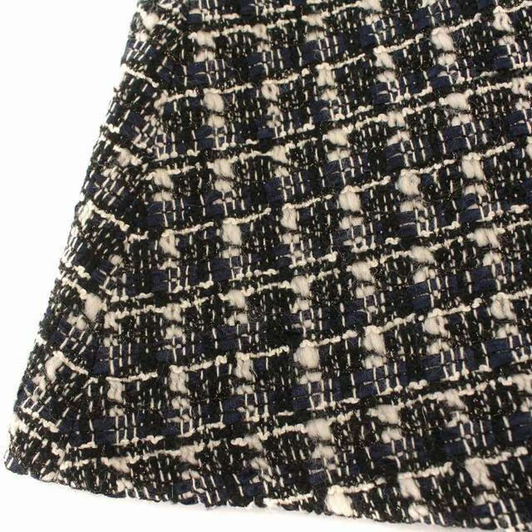 QUEENS COURT(クイーンズコート)のクイーンズコート パール付ファンシー ツイード スカート 1 S ネイビー  レディースのスカート(ひざ丈スカート)の商品写真
