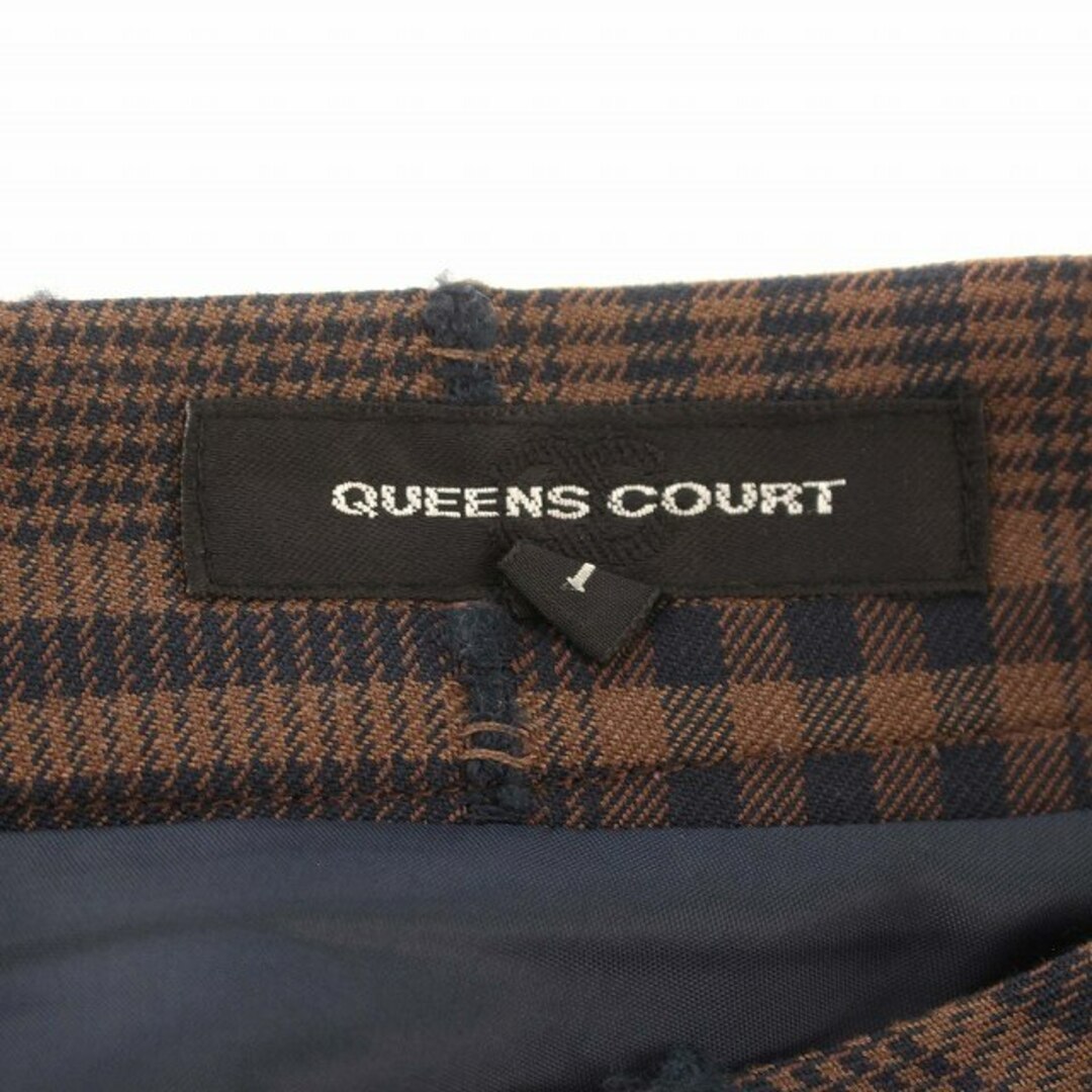 QUEENS COURT(クイーンズコート)のクイーンズコート QUEENS COURT スカート チェック 1 S 茶 レディースのスカート(ひざ丈スカート)の商品写真