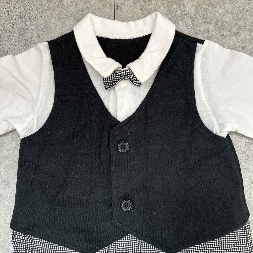 ベルメゾン(ベルメゾン)のベビーフォーマル　レイヤード風カバーオール キッズ/ベビー/マタニティのベビー服(~85cm)(セレモニードレス/スーツ)の商品写真