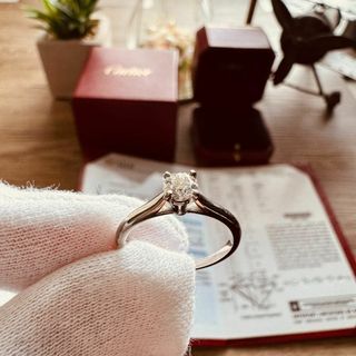 最終値下げ 美品 Cartierカルティエ リング プラチナ 婚約 指輪 結婚付属品