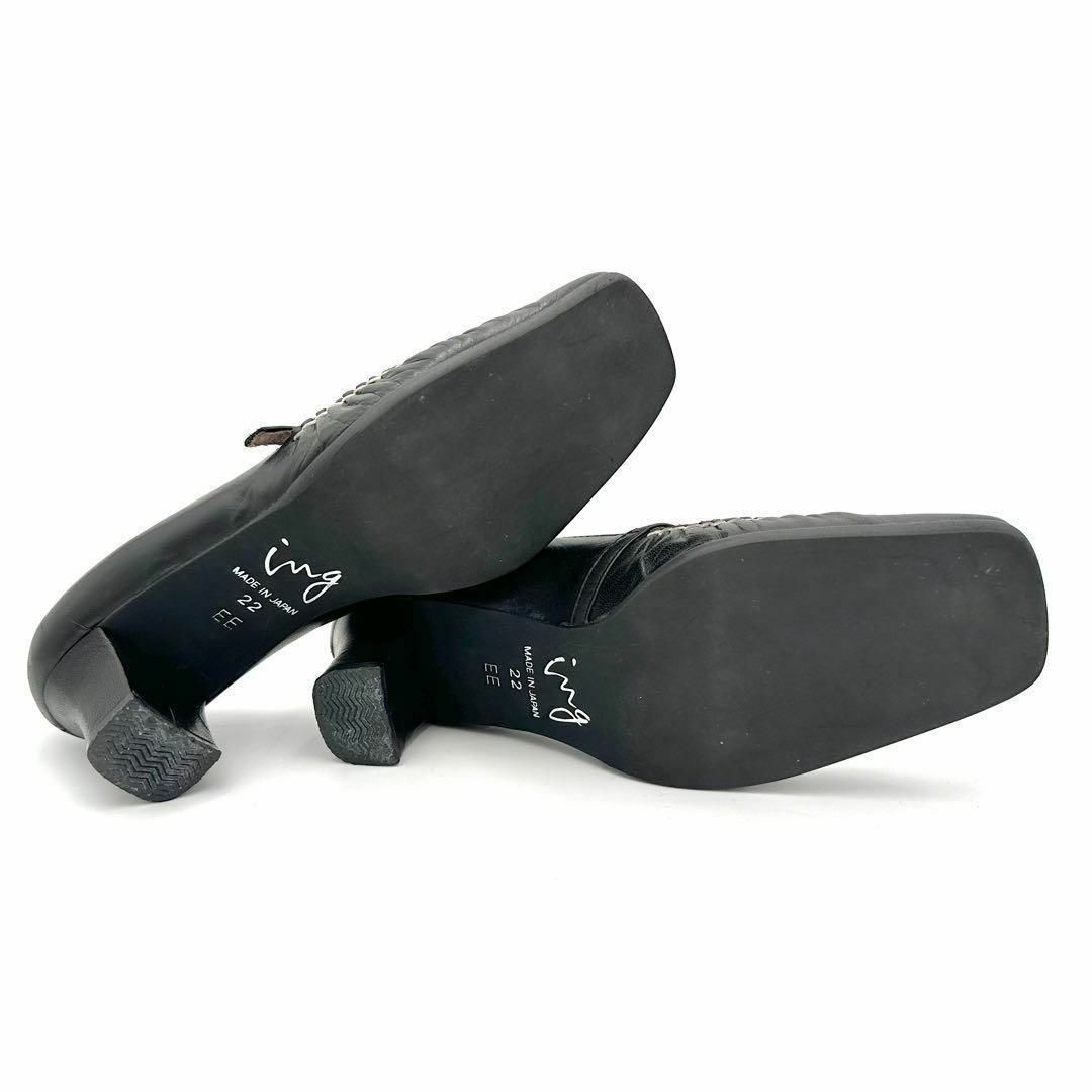 ing イング パンプス ストラップ ブラック 22㎝ レディースの靴/シューズ(ハイヒール/パンプス)の商品写真