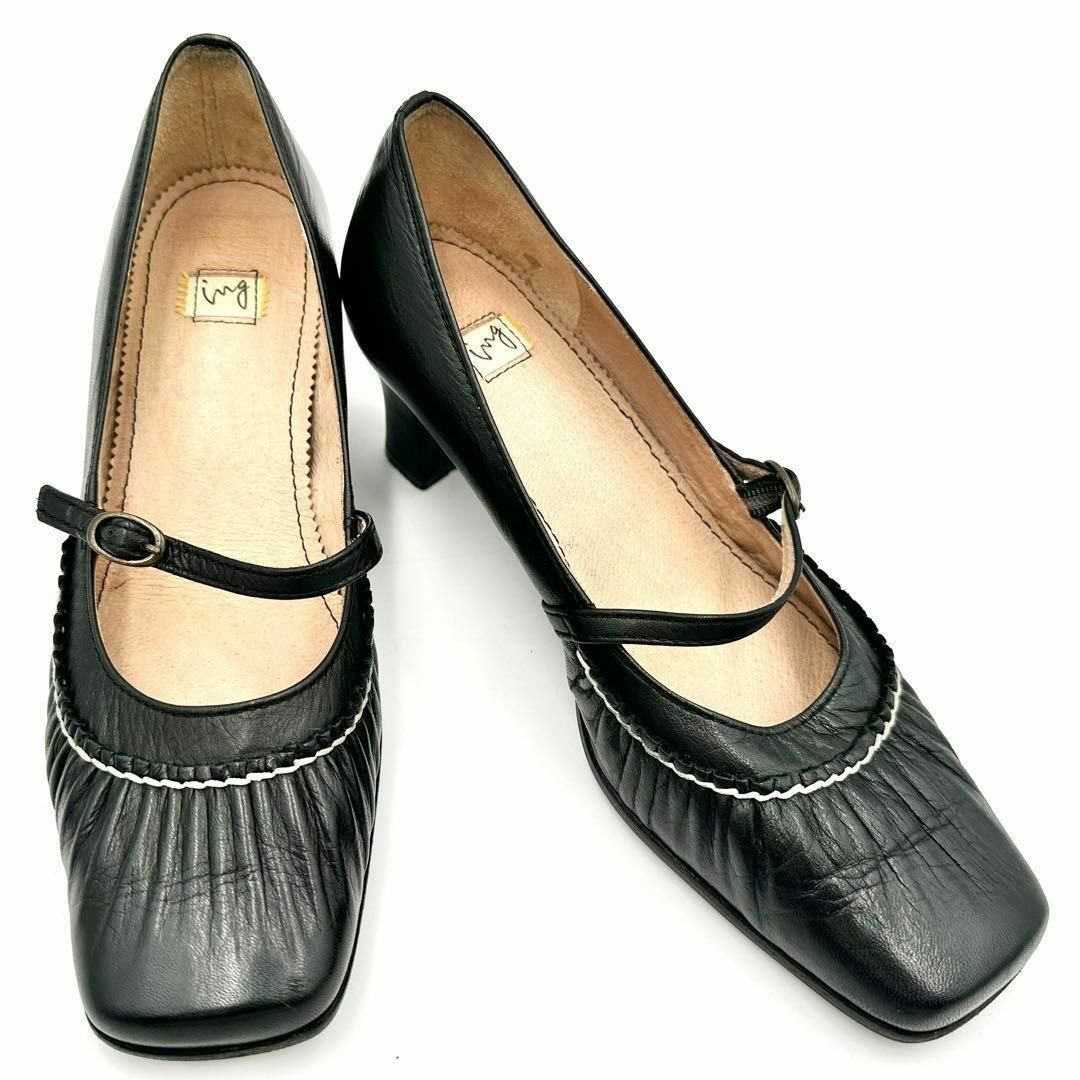 ing イング パンプス ストラップ ブラック 22㎝ レディースの靴/シューズ(ハイヒール/パンプス)の商品写真