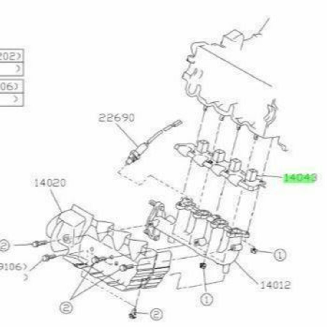 スバル(スバル)のスバル サンバー T11 エキゾーストマニホールド用 ガスケットコンプリート 自動車/バイクの自動車(車種別パーツ)の商品写真