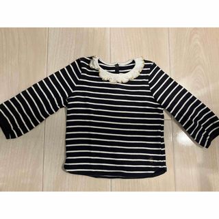 PETIT BATEAU - プチバトー 長袖 ボーダートップス 襟付き 18m 81cmの