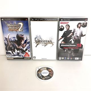 プレイステーションポータブル(PlayStation Portable)のPSPソフトUMD4本セット★モンスターハンターポータブルDISSIDIA012(携帯用ゲームソフト)