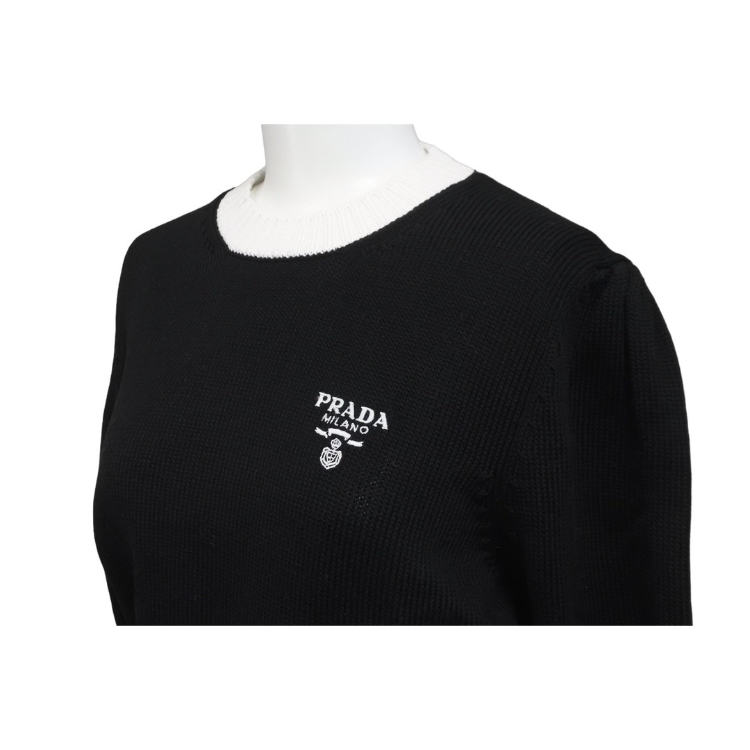 PRADA - PRADA プラダ コットン クルーネック クロップド ニット PRADA - PRADA プラダ コットン クルーネック クロップド ニット