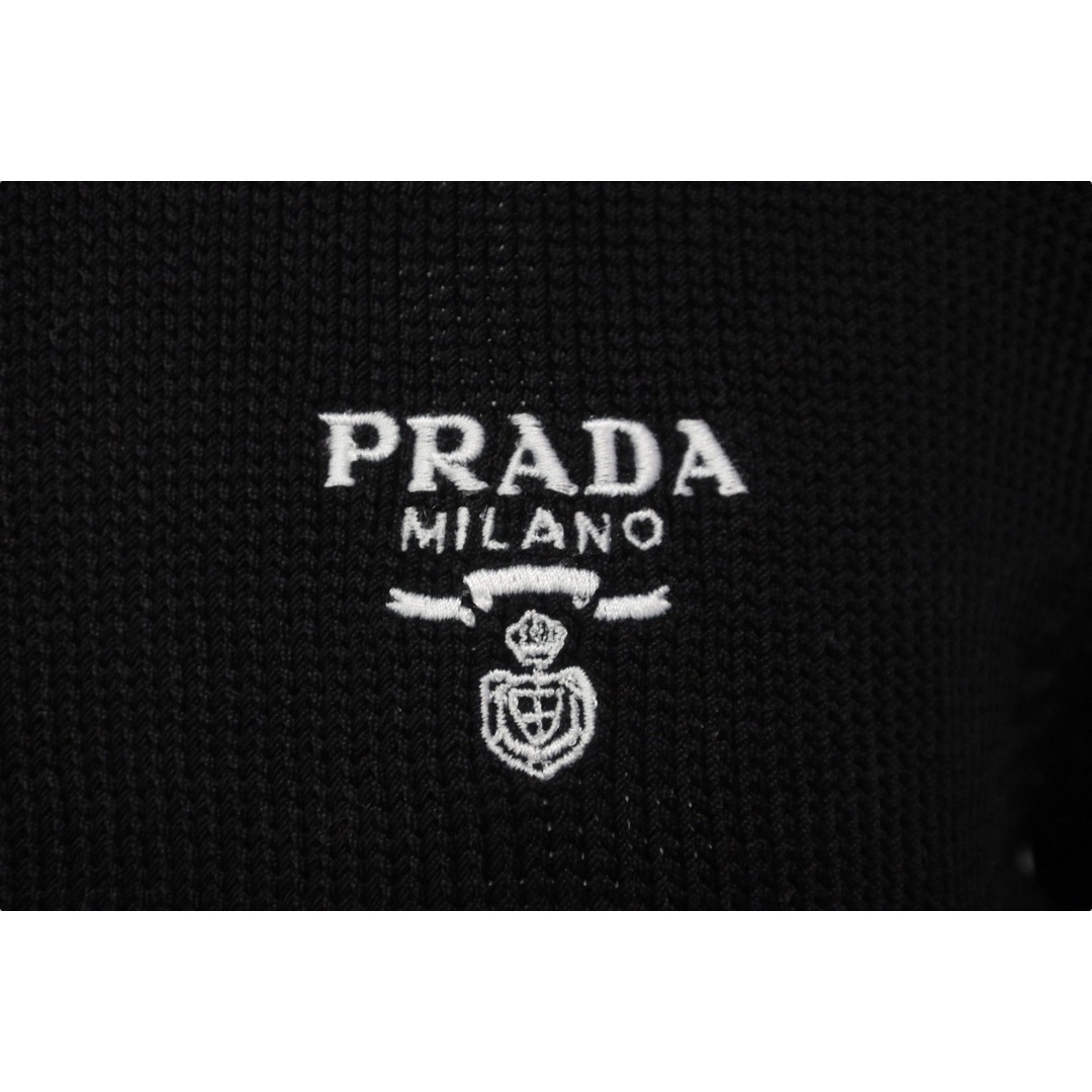 PRADA - PRADA プラダ コットン クルーネック クロップド ニット PRADA - PRADA プラダ コットン クルーネック クロップド ニット