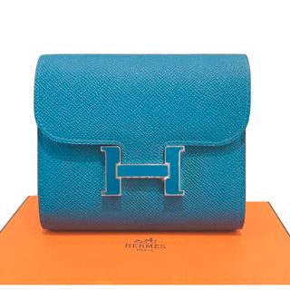 極美品 HERMES エルメス スティーブルGM　馬　ホース ラウンドファスナー長財布 キャンバス オレンジ □P刻印 レディース