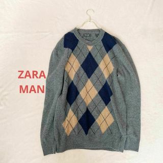 ZARA メンズ　ニット L size ゆるだぼ　セーター 柄