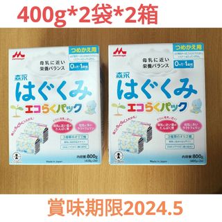 モリナガニュウギョウ(森永乳業)の森永 はぐくみ エコらくパック つめかえ用 400g*2袋(2箱)(その他)