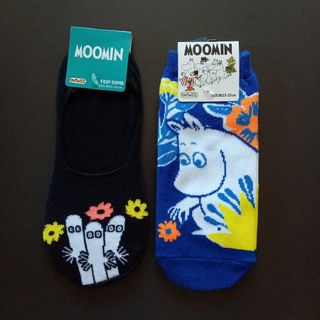 ムーミン(MOOMIN)の🌺 ① MOOMINのフットカバーソックス、２足セット。【新】(ソックス)