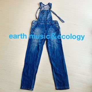 アースミュージックアンドエコロジー(earth music & ecology)のearth  デニムオーバーオール　Ｍ(デニム/ジーンズ)