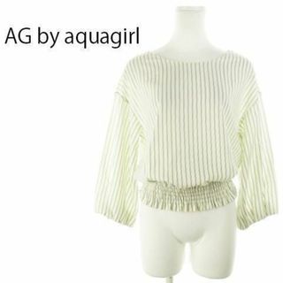 エージーバイアクアガール(AG by aquagirl)のエージーバイアクアガール ブラウス 七分袖 ストライプ 221227AH28A(シャツ/ブラウス(長袖/七分))
