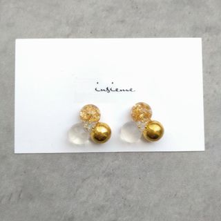 ポム：【no.310】ハンドメイド　アクセサリー　ピアス　イヤリング　ゴールド(ピアス)